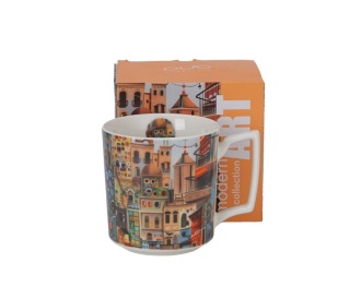 Kubek kubas do kawy modern art sweet city porcelana duo