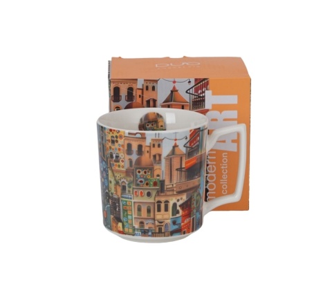 Kubek kubas do kawy modern art sweet city porcelana duo