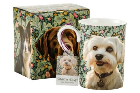 Kubek do kawy porcelana kostna Maltańczyk Morris Dogs pies