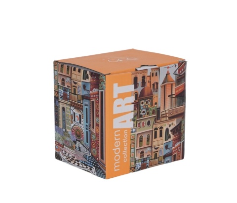 Kubek zaparzacz porcelana modern sweet city zestaw na prezent