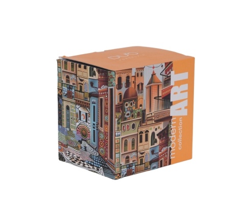 Kubek zaparzacz porcelana modern sweet city zestaw na prezent