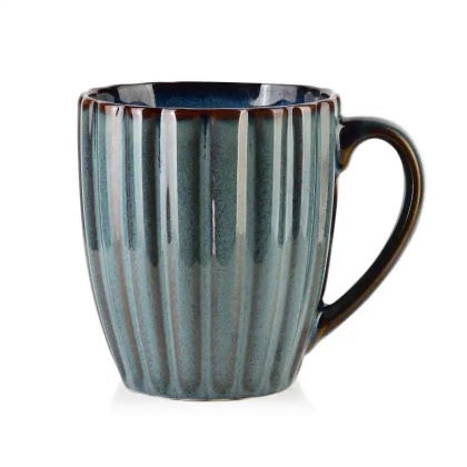 Kubek porcelanowy do kawy herbaty tłoczony wzór evie dark
