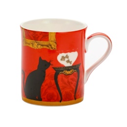 Kubek prosty czarny kot na urodziny do herbaty kawy