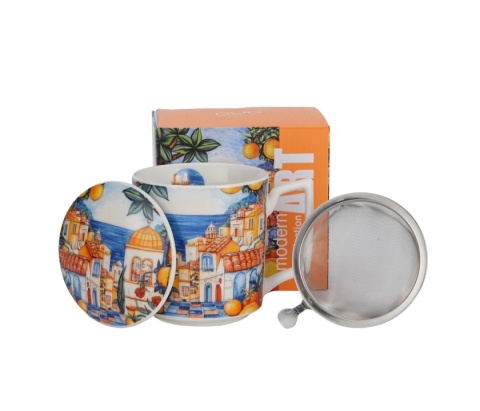 Kubek sitko zaparzacz modern Espania komplet na prezent