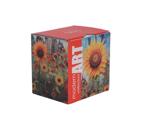 Kubek sitko filtr modern sunflower zestaw prezent słoneczniki