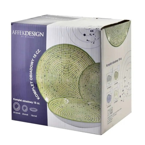 Zestaw obiadowy stripes porcelana prezent serwis 6 osób blue