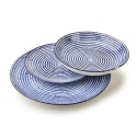 Zestaw obiadowy stripes porcelana prezent serwis 6 osób blue