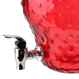 Słój butelka szklana z kranikiem kranem 4 l truskawka