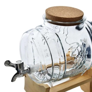 Słój szklany z kranikiem beczka 3 l modern na lemoniadę