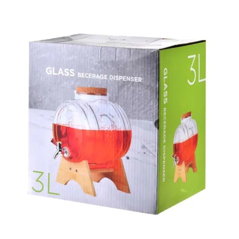 Słój szklany z kranikiem beczka 3 l modern na lemoniadę