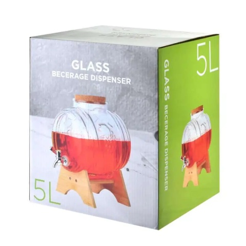 Słój szklany z kranikiem beczułka 5 l modern do napojów