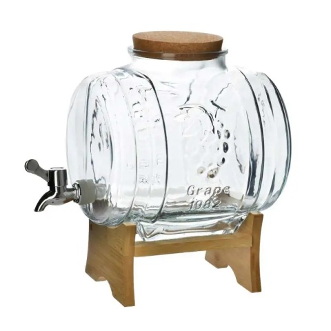 Słój szklany z kranikiem beczułka 5 l modern do napojów
