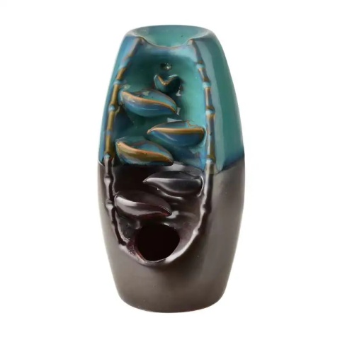 Kominek ceramiczny na kadzidło zapachowe Backflow turkus