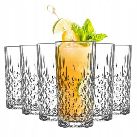 Szklanki wysokie do wody drinków 6 szt 350 ml Lav Odin