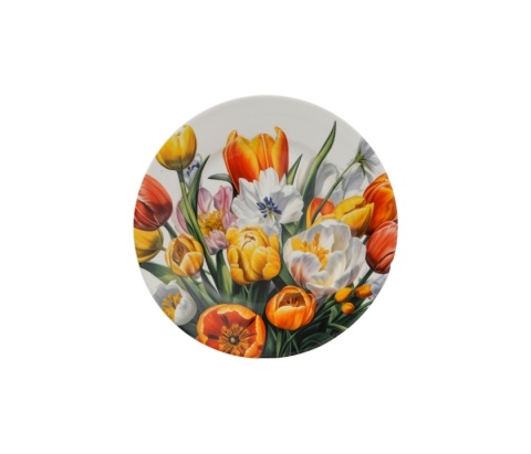 Talerz deserowy porcelana zestaw 2 szt na ciasto tulipany
