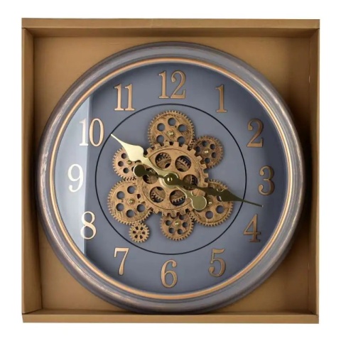 Zegar na ścianę ruchomy mechanizm arabskie cyfry Ramsey szary