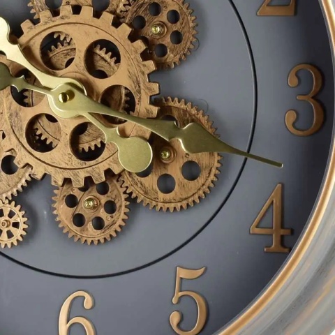 Zegar na ścianę ruchomy mechanizm arabskie cyfry Ramsey szary