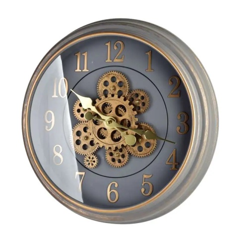 Zegar na ścianę ruchomy mechanizm arabskie cyfry Ramsey szary