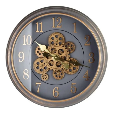 Zegar na ścianę ruchomy mechanizm arabskie cyfry Ramsey szary