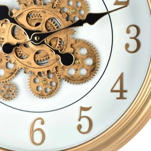 Zegar na ścianę biały złoty arabskie cyfry Ramsey 44 cm