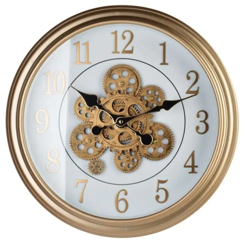 Zegar na ścianę biały złoty arabskie cyfry Ramsey 44 cm