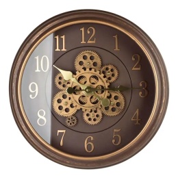 Zegar na ścianę brązowy złoty arabskie cyfry Ramsey 44 cm