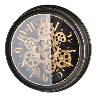 Zegar ścienny czarny złoty arabskie cyfry Ramsey 34 cm