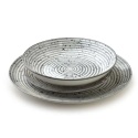 Komplet obiadowy stripes porcelana prezent serwis 6 osób grey