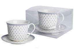 Filiżanka jumbo Livello prezent groszki grafitowe porcelana