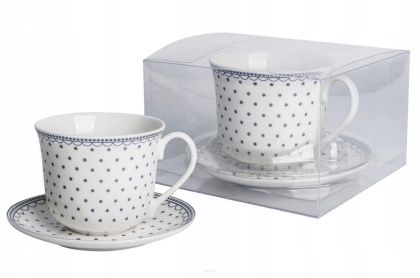 Filiżanka jumbo Livello prezent groszki grafitowe porcelana