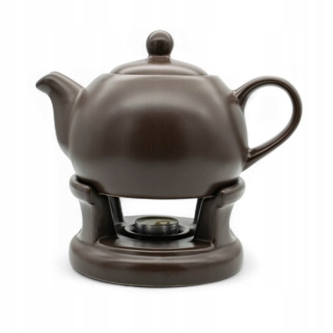 Dzbanek na podgrzewaczu bella brąz matowy ceramika 1l