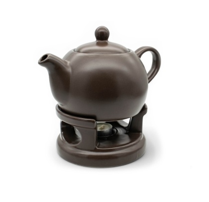 Dzbanek na podgrzewaczu bella brąz matowy ceramika 1l