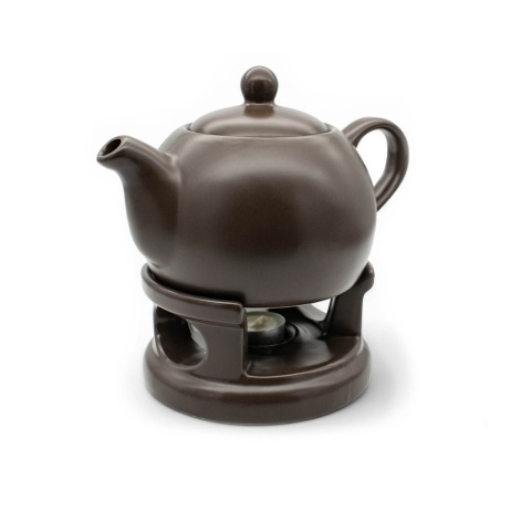 Dzbanek na podgrzewaczu bella brąz matowy ceramika 1l