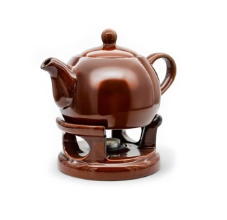 Dzbanek z podgrzewaczem bella brąz kamionka ceramika 1l