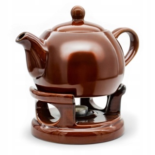 Dzbanek z podgrzewaczem bella brąz kamionka ceramika 1l