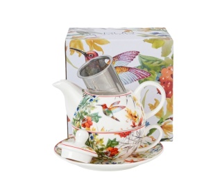 Filiżanka imbryk sitko filtr tea for one Linnea kwiaty ptak