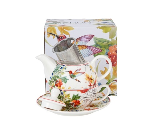 Filiżanka imbryk sitko filtr tea for one Linnea kwiaty ptak