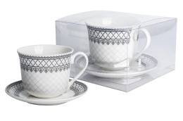 Filiżanka jumbo Livello prezent ornament czarny porcelana