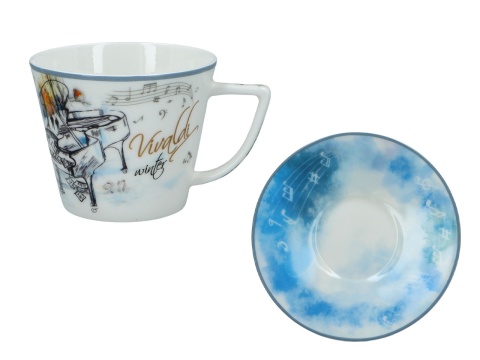 Filiżanka spodek Carmani Vivaldi Cztery pory roku zima