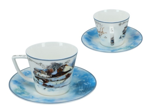 Filiżanka spodek Carmani Vivaldi Cztery pory roku zima