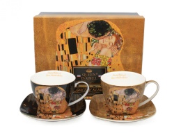 Filiżanki do herbaty 2szt Queen Isabell łyżeczki Klimt Kiss