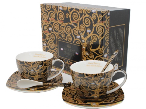 Filiżanki do herbaty 2szt Queen Isabell łyżeczki Klimt Tree