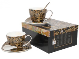 Filiżanki do herbaty 2szt Queen Isabell łyżeczki Klimt Tree