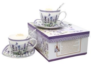 Filiżanki do kawy 2szt Queen Isabell łyżeczki lawenda