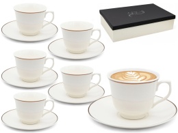Komplet kawowy filiżanki bianco bella fiore 6szt porcelana