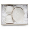 Filiżanki komplet kawowy bianco bella fiore 2 szt porcelana