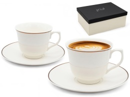 Filiżanki komplet kawowy bianco bella fiore 2 szt porcelana