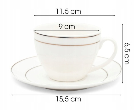 Serwis kawowy filiżanki na prezent bella fiore 6 szt białe