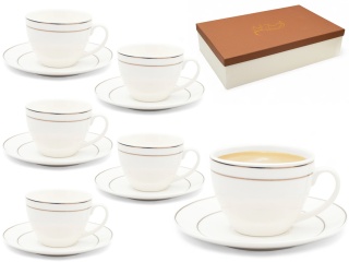 Serwis kawowy filiżanki na prezent bella fiore 6 szt białe