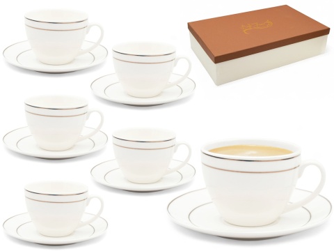 Serwis kawowy filiżanki na prezent bella fiore 6 szt białe